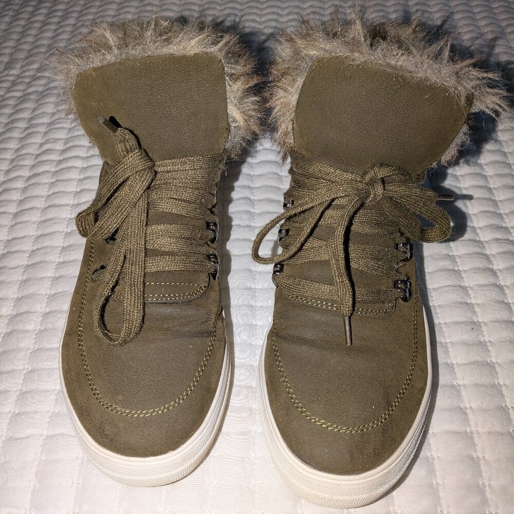 Soda faux suede and fur sneakers